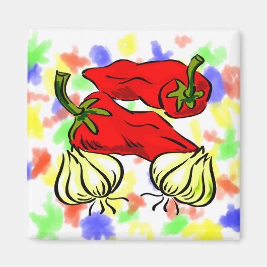 Hot Chili Pepper en Ui Graphic Magneet (Voorkant)