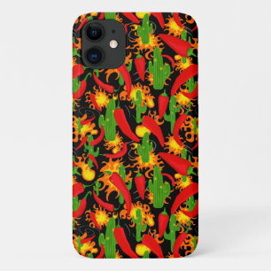 Hot Chili Pepper, Flames en Cactus Print Case-Mate iPhone Case