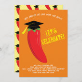 Hot Chili Pepper Graduation Party Red Kaart (Voorkant / Achterkant)