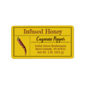 Hot Chili Pepper Infused Honey Etiket (Voorkant)