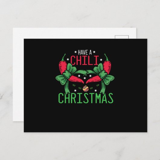 Hot Chili Pepper-kerstdesign, Unisex Briefkaart (Voorkant / Achterkant)