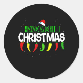 Hot Chili Pepper-kerstdesign, Unisex Ronde Sticker