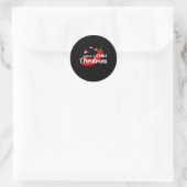 Hot Chili Pepper-kerstdesign, Unisex Ronde Sticker (Tas)