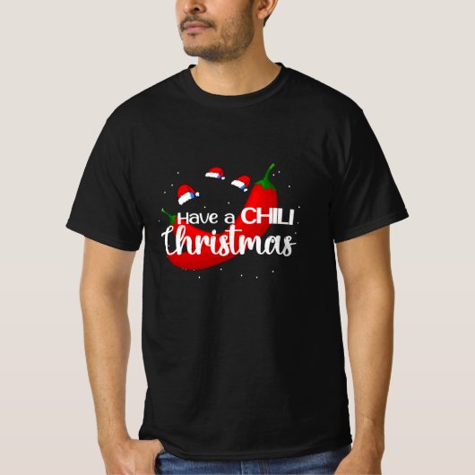 Hot Chili Pepper-kerstdesign, Unisex T-shirt (Voorkant)