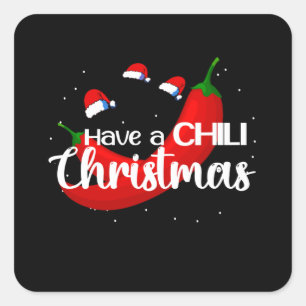 Hot Chili Pepper-kerstdesign, Unisex Vierkante Sticker