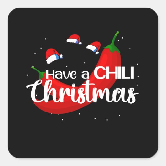Hot Chili Pepper-kerstdesign, Unisex Vierkante Sticker (Voorkant)