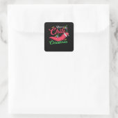 Hot Chili Pepper-kerstdesign, Unisex Vierkante Sticker (Tas)