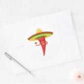 Hot Chili Pepper Ronde Sticker (Envelop)