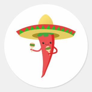 Hot Chili Pepper Ronde Sticker