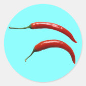 Hot Chili Pepper Ronde Sticker (Voorkant)