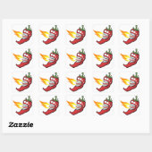 Hot Chili Pepper Vierkante Sticker (Vel)