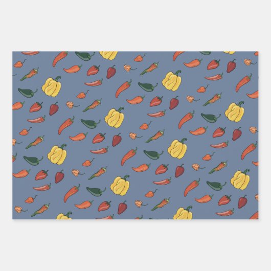 Hot-Chili Pepper Wrapping Paper Set van 3 (Voorkant 3)