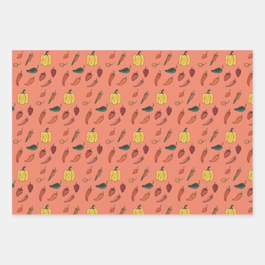 Hot-Chili Pepper Wrapping Paper Set van 3 (Voorkant 2)