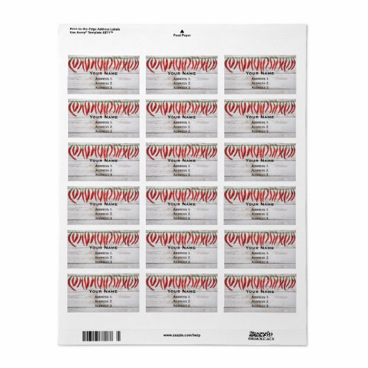 Hot Chili Peppers Border Etiket (Full Sheet)