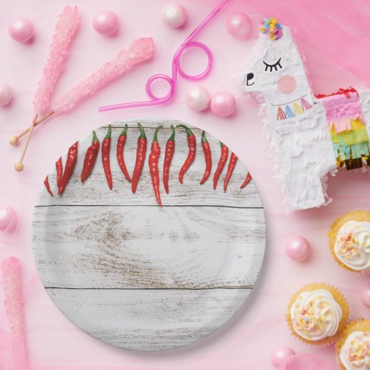 Hot Chili Peppers Border Papieren Bordje (Feest)