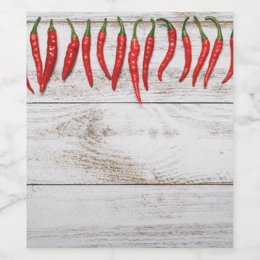 Hot Chili Peppers Border Wijn Etiket (Enkel label)