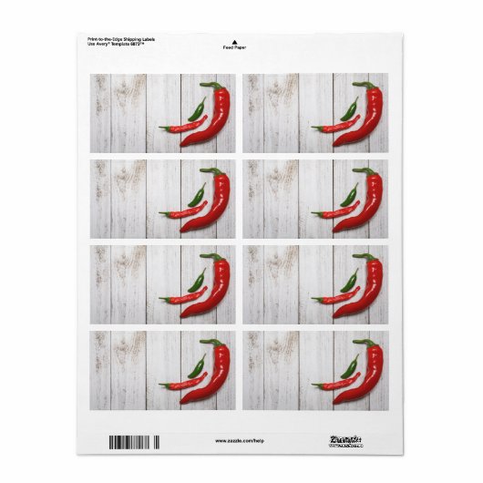 Hot Chili Peppers Etiket (Full Sheet)