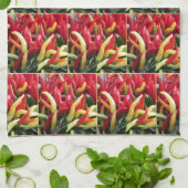 Hot Chili Peppers - Ontwerp 2 - Keukenhanddoek (Gevouwen)