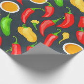 Hot Chili Peppers Patroon Cadeaupapier (Hoek)