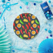 Hot Chili Peppers Patroon Papieren Bordje (Feest)