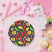 Hot Chili Peppers Patroon Papieren Bordje (Feest)