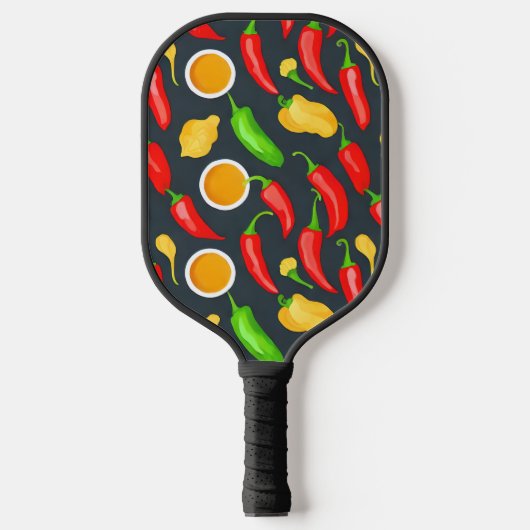 Hot Chili Peppers Patroon Pickleball Paddle (Voorkant)