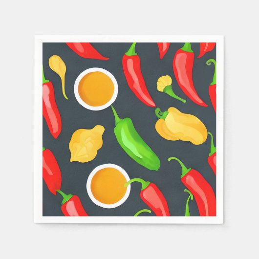 Hot Chili Peppers Patroon Servet (Voorkant)