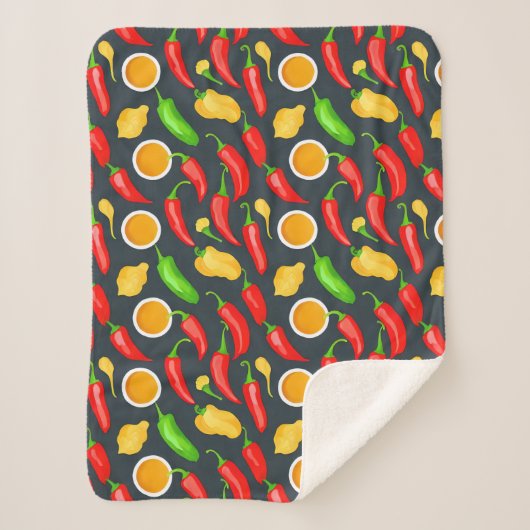 Hot Chili Peppers Patroon Sherpa Deken (Voorkant)