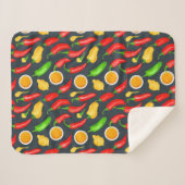 Hot Chili Peppers Patroon Sherpa Deken (Voorkant (horizontaal))