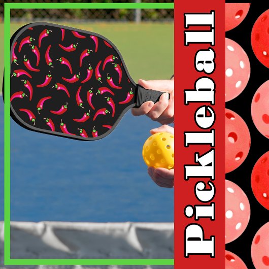 Hot Chili Peppers Red Spicy Pickleball Paddle