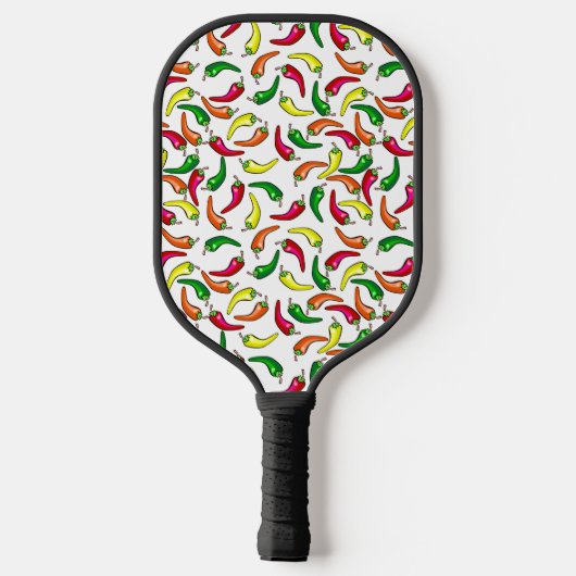Hot Chili Peppers Rood, Geel, Groen en Sinaasappel Pickleball Paddle (Achterkant)