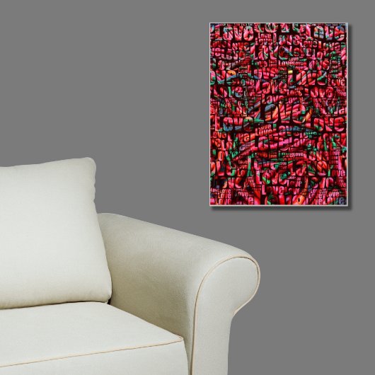 Hot Chili Red Custom Afbeelding Love Typografie Poster