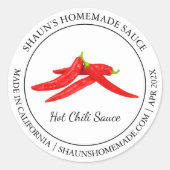 Hot Chili Sauce Modern label (Voorkant)