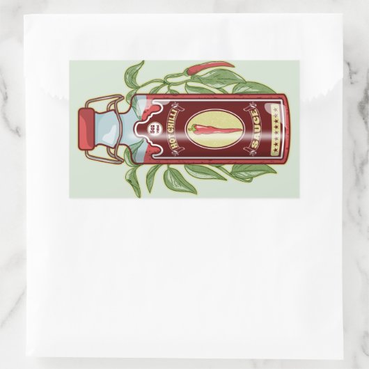 Hot Chili Sauce Rechthoekige Sticker (Tas)