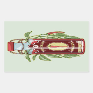 Hot Chili Sauce Rechthoekige Sticker