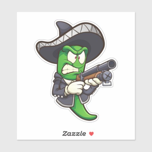 Hot Chilis - Green Mariachi Sticker (Vel)