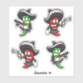 Hot Chilis - Green & Red Peppers Sticker (Vel)