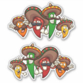 Hot Chilis - Mexicaanse eppers Sticker (Voorkant)
