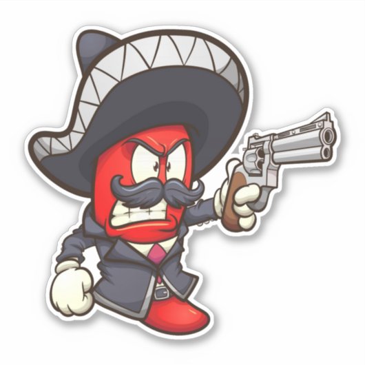 Hot Chilis - Red Mariachi Sticker (Voorkant)