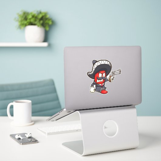 Hot Chilis - Red Mariachi Sticker (Laptop op bureau)