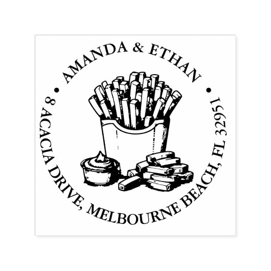 Hot Chips Party Snack Thema Zelfinktende Stempel (Design)