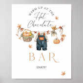 Hot Choco Bar Pompoen Rustieke Herfst Baby shower Poster (Voorkant)