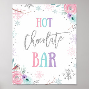 Hot Chocolade Bar Cocoa Winter Onederland Birthday Poster
