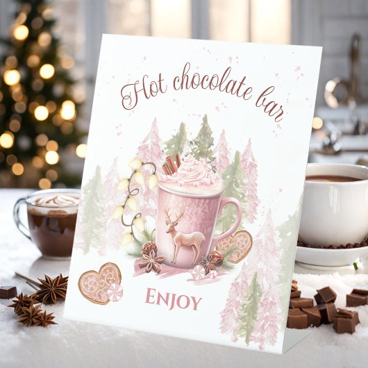 Hot Chocolade Bar Kerstmis Verjaardag Pedestal Tek Reclamebord Met Voetstuk