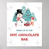Hot Chocolade Bar, Snowman, kerstfeest Poster (Voorkant)