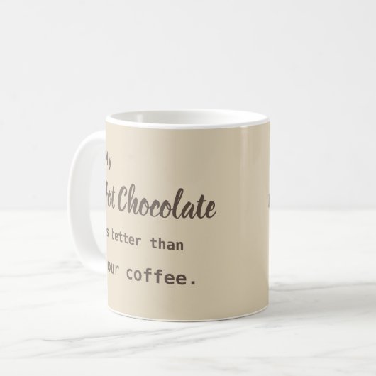 Hot Chocolade beter dan koffie Koffiemok (Voorkant links)