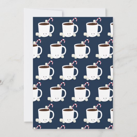 Hot-Chocolade Blue van virtuele kerstfeestjes Kaart (Achterkant)