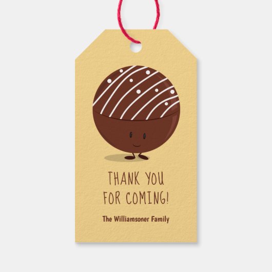 Hot chocolade bom dank u cadeaulabel (Achterkant)