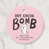 Hot Chocolade Bomb Favor Pink Halloween Bedankjes Labels (Voorkant)