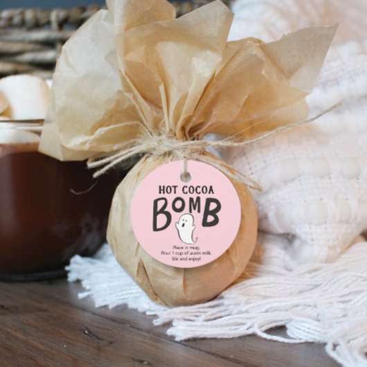 Hot Chocolade Bomb Favor Pink Halloween Bedankjes Labels